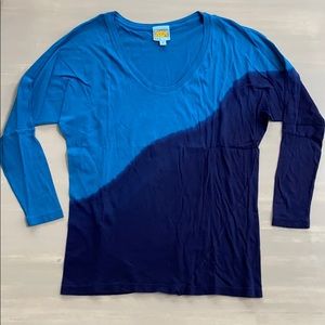 C&C California Blue Tie Dye Dolman Sleeve Top M